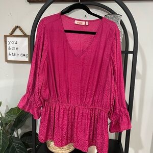 evri blouse pink top long sleeve